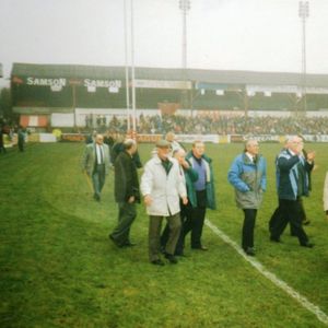 Parade of ex-players. Last match at Watersheddings - Jan 19th 1997.