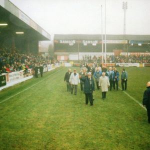 Parade of ex-players. Last match at Watersheddings - Jan 19th 1997.