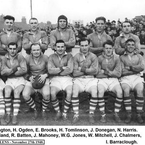 The Oldham team at St Helens on November 27th 1948.