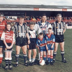 Officials, captains and mascots Wakefield v Oldham - Feb 23rd 1997.