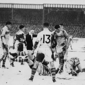 Scramble in the Watersheddings snow v Warrington - Jan 15th 1955.