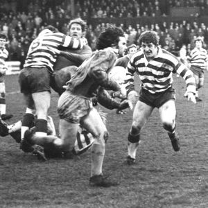 Bob Irving moves in to tackle Frank Reynolds. Oldham v Warrington - April 5th 1972.