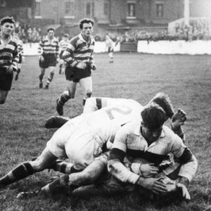 Terry O’Grady gets the ‘treatment’ from Whitehaven's Bill McAlone and ex-Roughyed, Walter Nicholson as Harry Ogden and …