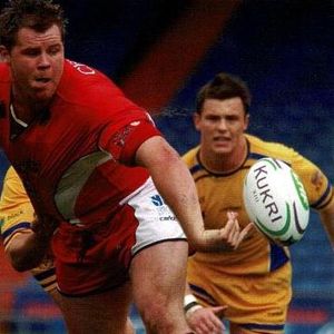 David Best gets away a pass v Whitehaven - May 14th 2006.