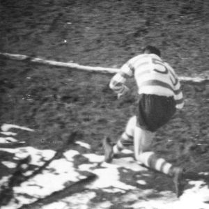 Dick Cracknell scores against Widnes playing on the left wing - March 19th 1955.