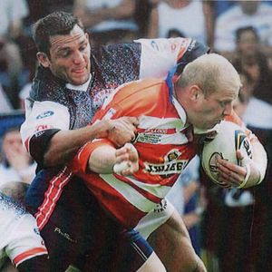 Jason Clegg in action v Widnes in the play-off final - July 28th 2001.