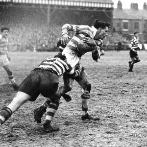 John Etty tackles Eric Ashton - March 8th 1958.