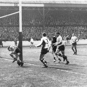 Geoff Lyon scores for Wigan - April 6th 1963.