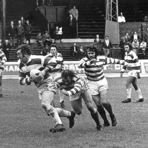 Colin Clarke breaks clear. Oldham v Wigan - Sep 1st 1973.