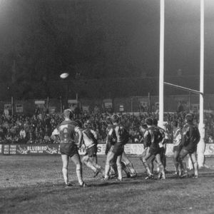 Mick Burke slots home the last minute winning conversion against Wigan in the Challenge Cup - Feb 4th 1987