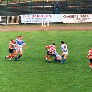 Neil Flanagan is brought down near the Workington try line - June 8th 1998.