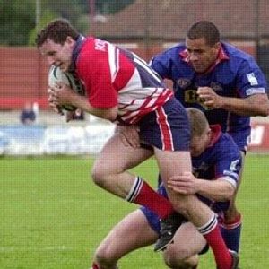 Gavin Johnson tries to break clear v Workington - Aug 25th 2002.