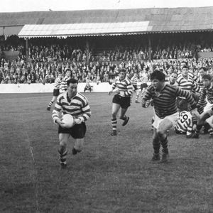 Frank Pitchford breaks away from a scrum v York - Aug 28th 1961.