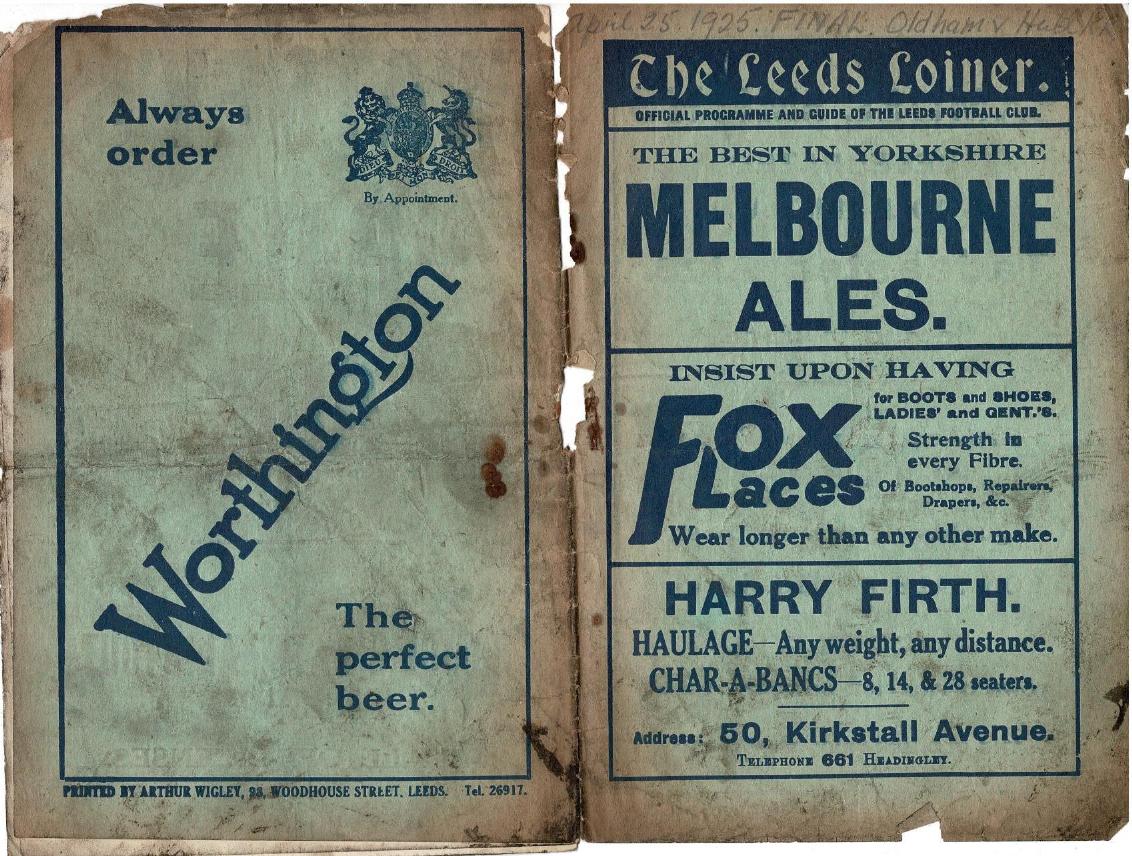 Programme cover: Oldham v Hull Kingston Rovers, 25 April 1925