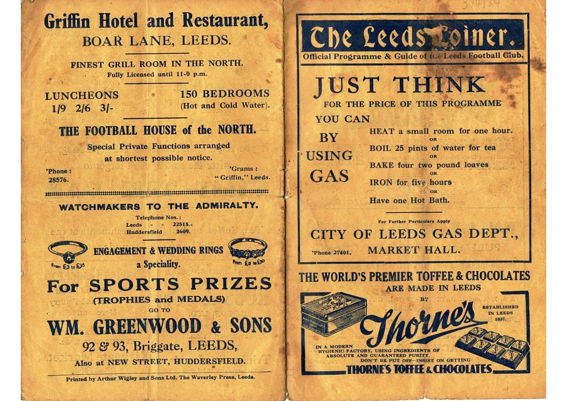 Programme cover: Oldham v Leeds, 3 April 1934