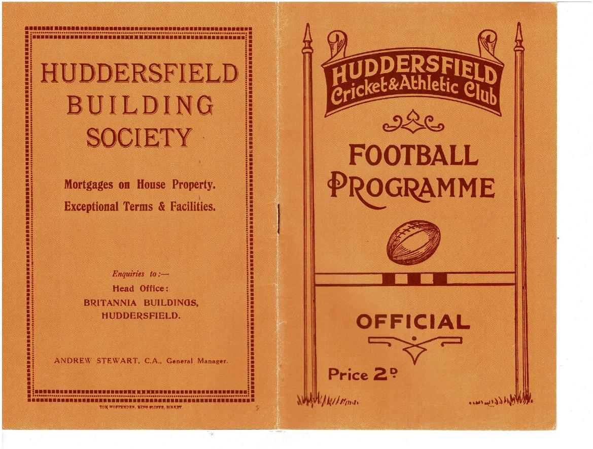 Programme cover: Oldham v Huddersfield, 5 January 1935