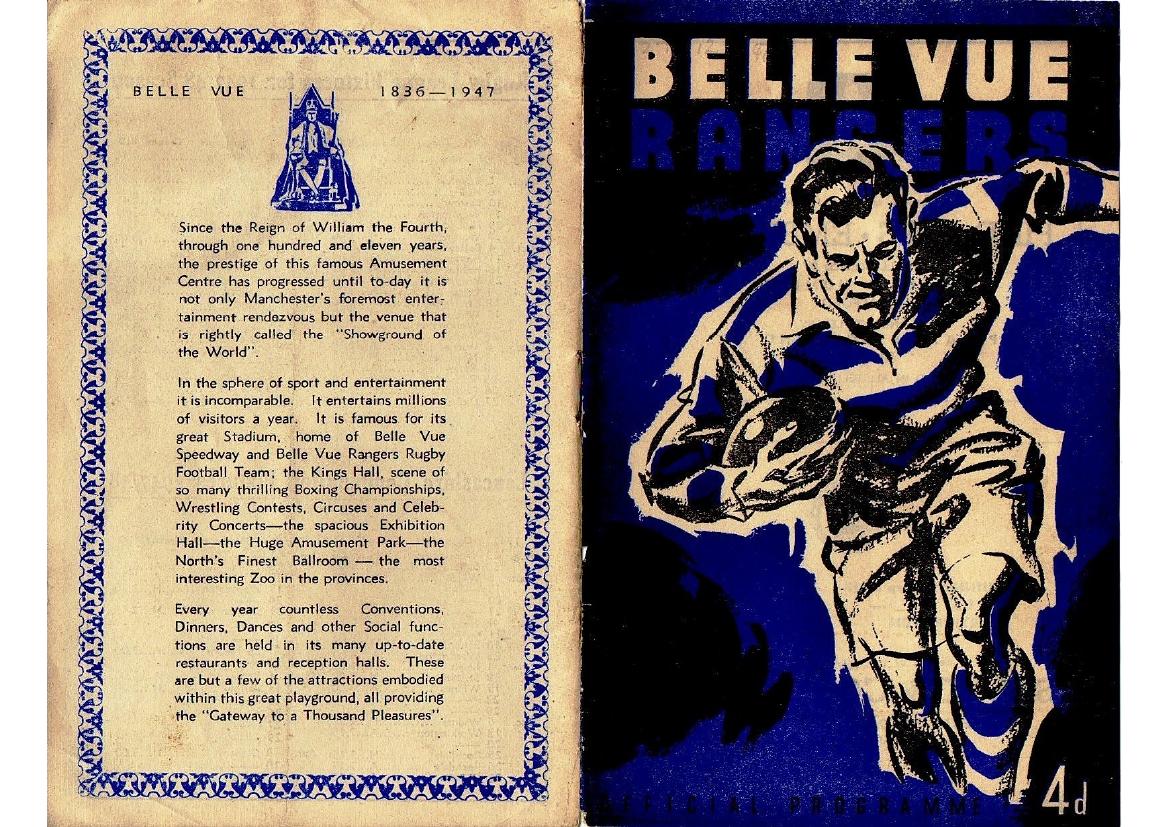 Programme cover: Oldham v Belle Vue Rangers, 27 December 1947