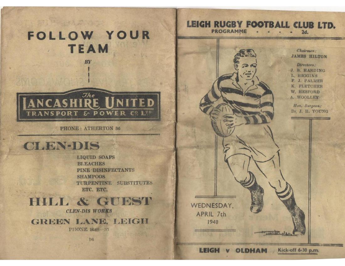 Programme cover: Oldham v Leigh, 7 April 1948