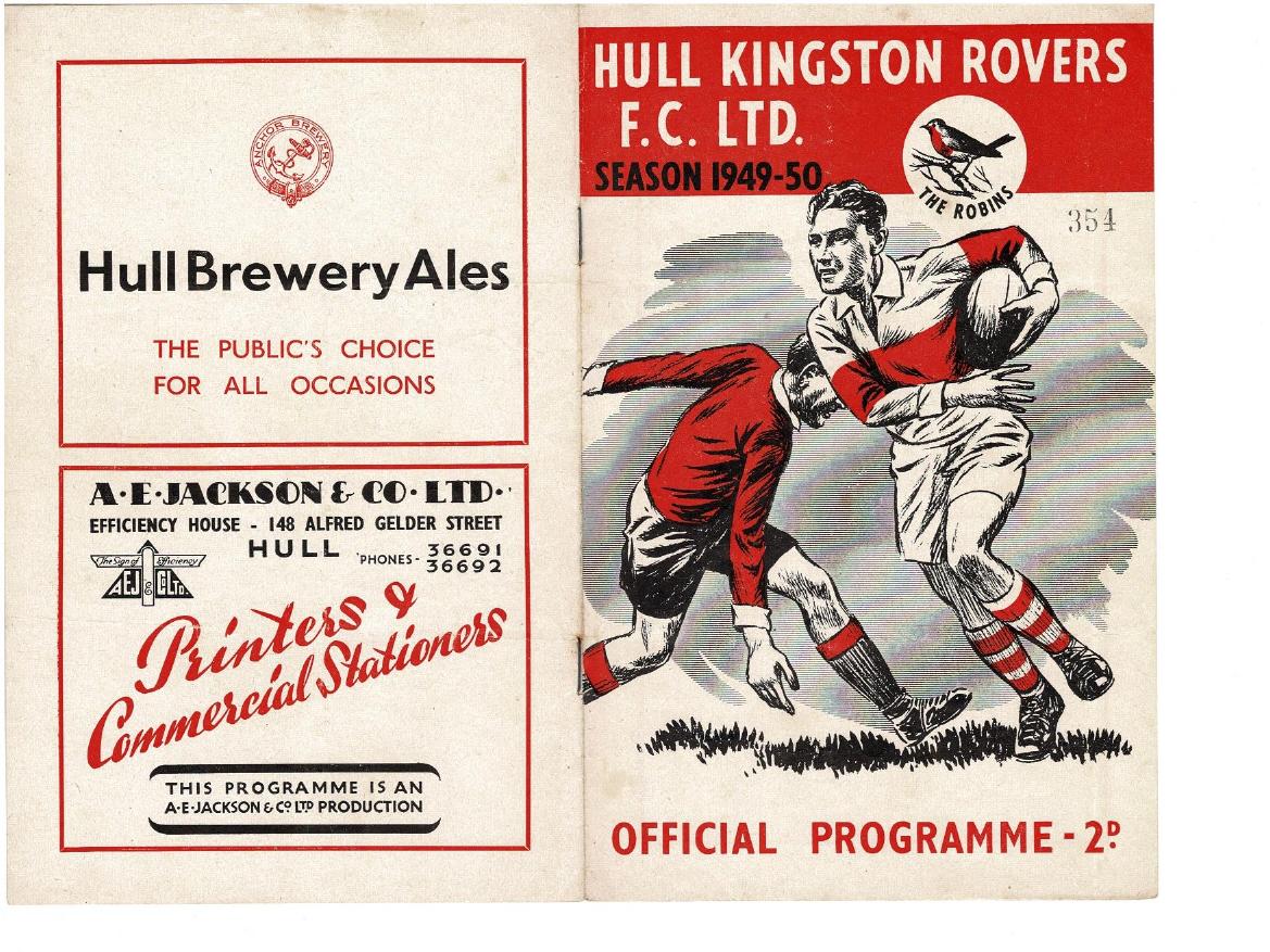 Programme cover: Oldham v Hull Kingston Rovers, 5 September 1949