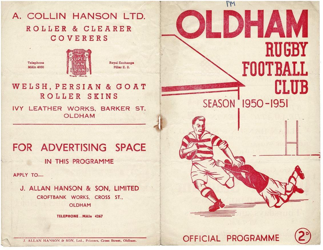 Programme cover: Oldham v Keighley, 2 December 1950