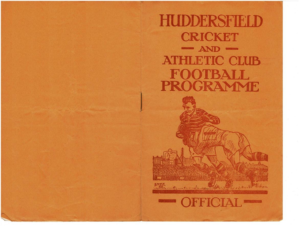 Programme cover: Oldham v Huddersfield, 22 August 1953