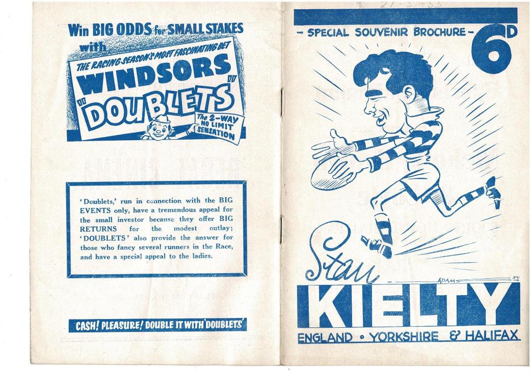 Programme cover: Oldham v Halifax, 21 May 1955
