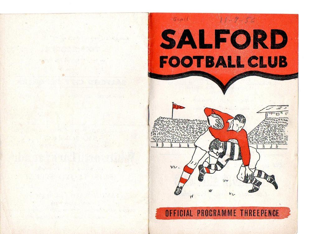 Programme cover: Oldham v Salford, 11 September 1956