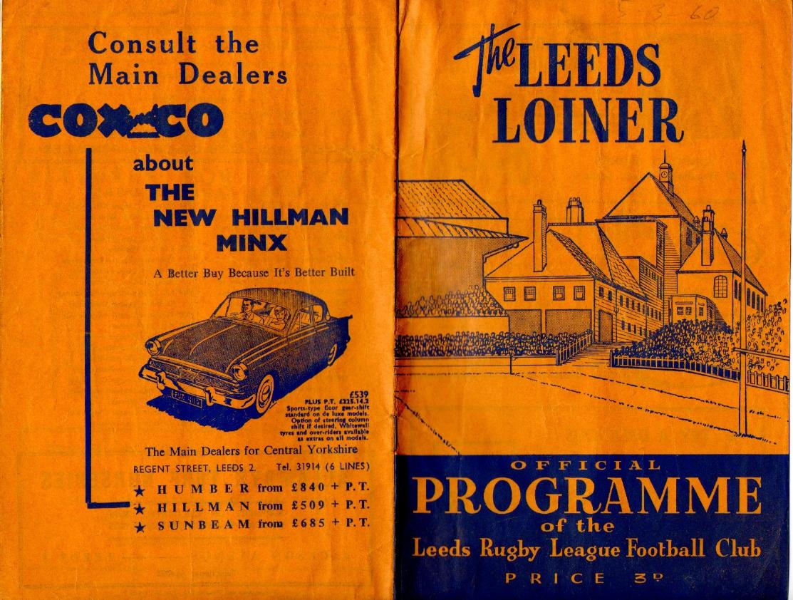 Programme cover: Oldham v Leigh, 16 January 1960