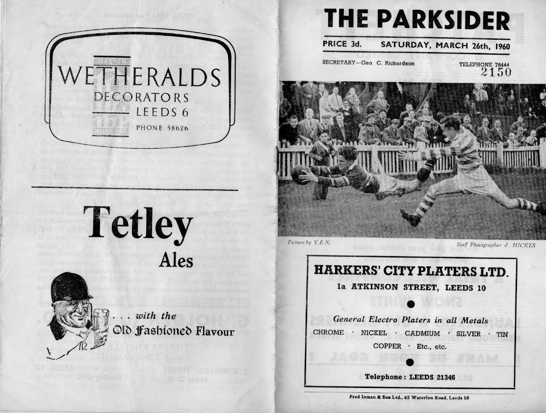 Programme cover: Oldham v Hunslet, 26 March 1960