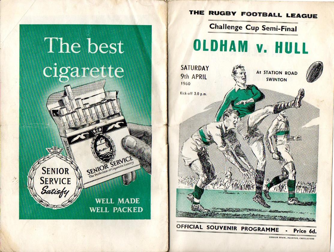 Programme cover: Oldham v Hull FC, 9 April 1960