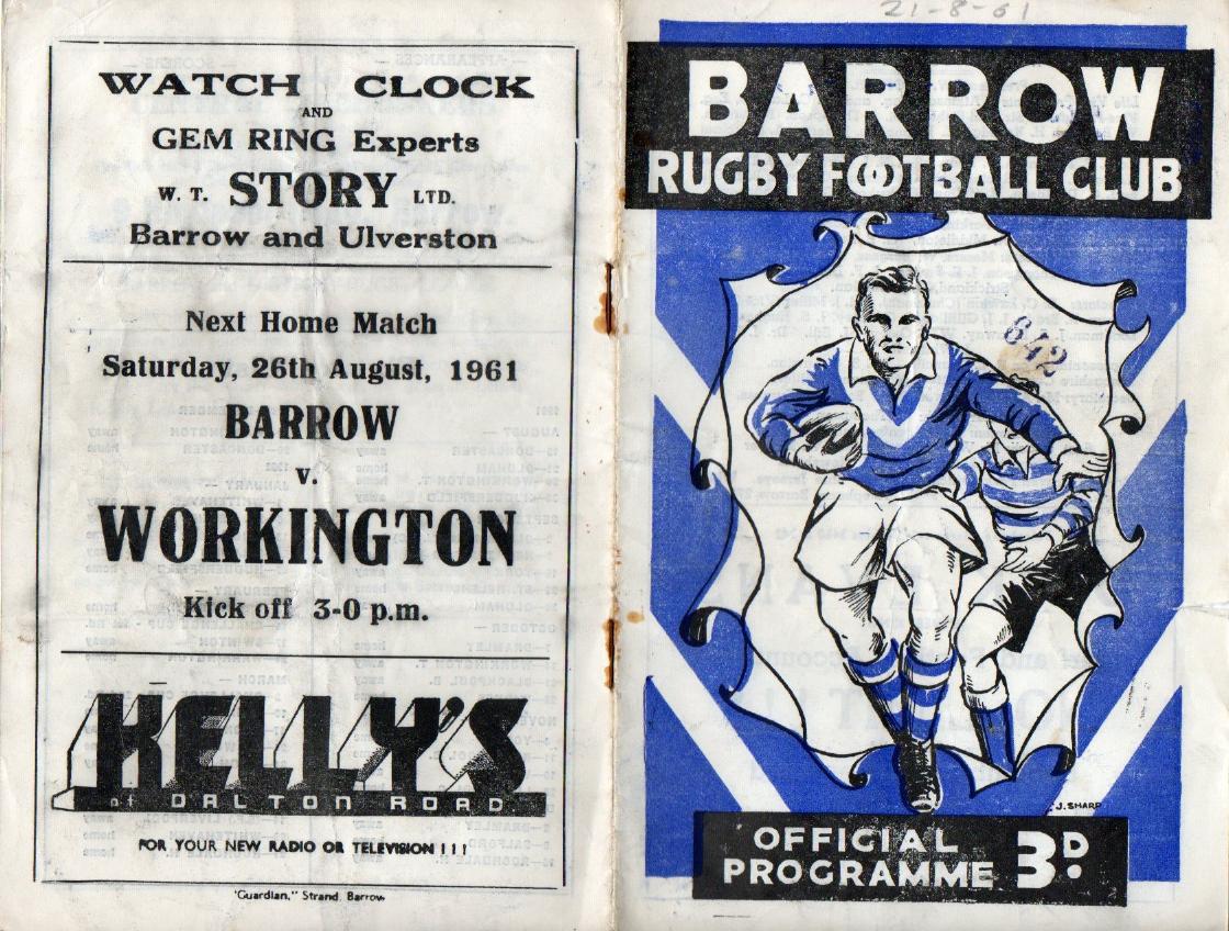Programme cover: Oldham v Barrow, 21 August 1961