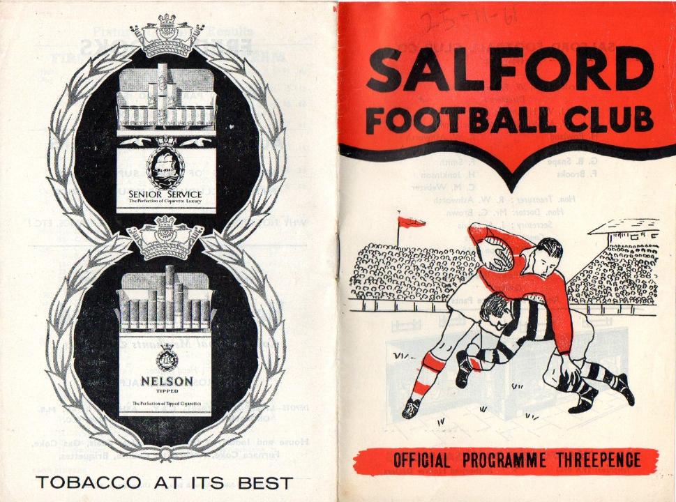 Programme cover: Oldham v Salford, 25 November 1961