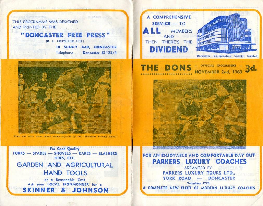Programme cover: Oldham v Doncaster, 2 November 1963