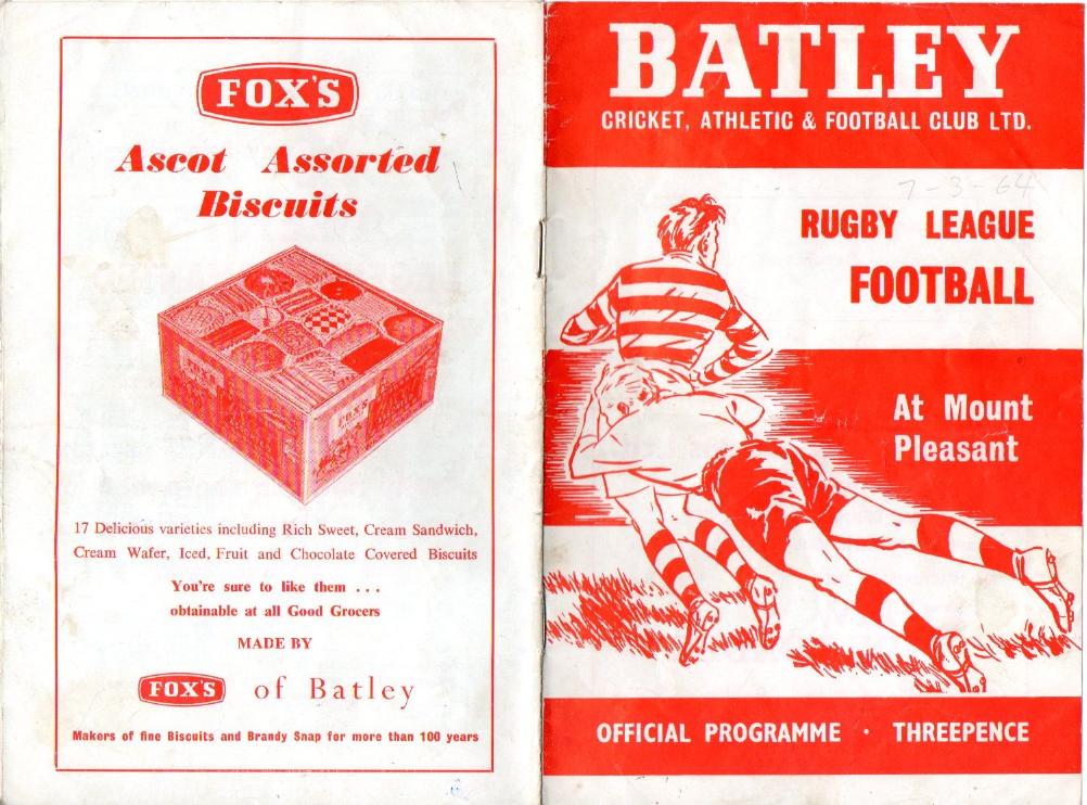 Programme cover: Oldham v Batley, 7 March 1964