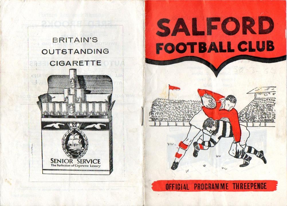Programme cover: Oldham v Salford, 30 March 1964