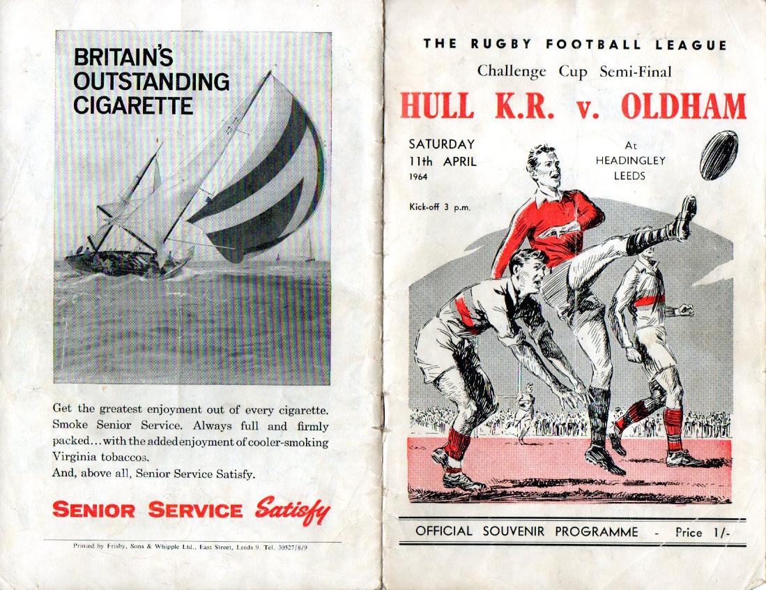 Programme cover: Oldham v Hull Kingston Rovers, 11 April 1964