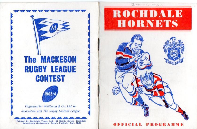 Programme cover: Oldham v Rochdale Hornets, 24 April 1964