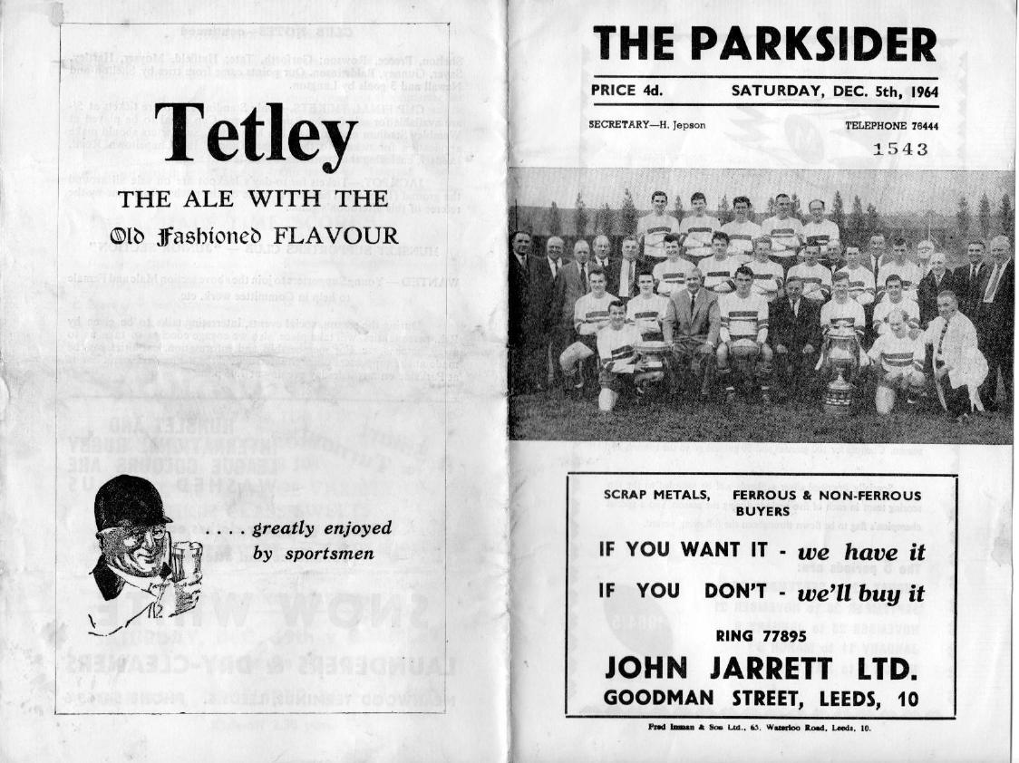 Programme cover: Oldham v Hunslet, 5 December 1964