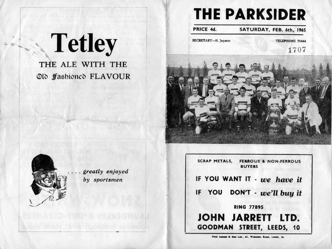 Programme cover: Oldham v Hunslet, 6 February 1965