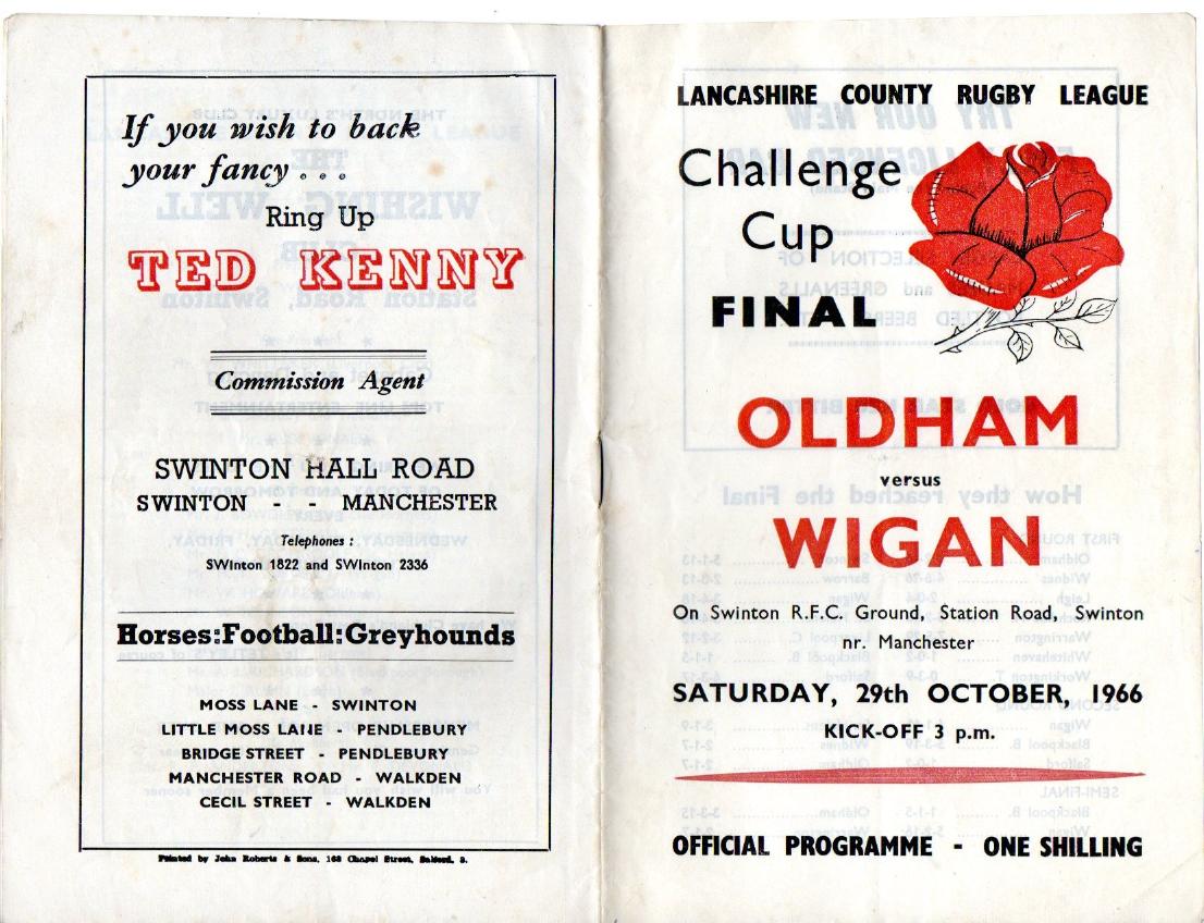 Programme cover: Oldham v Wigan, 29 October 1966