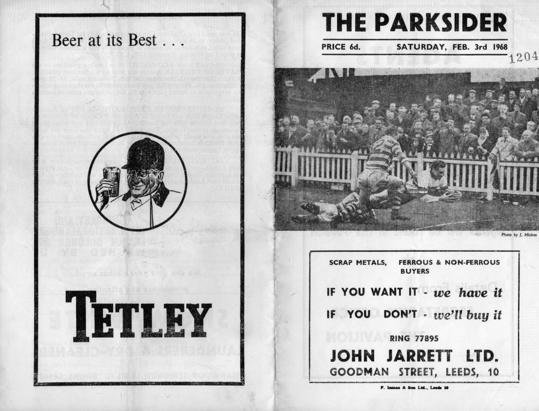 Programme cover: Oldham v Hunslet, 3 February 1968