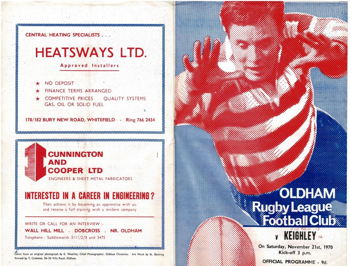 Programme cover: Oldham v Keighley, 21 November 1970