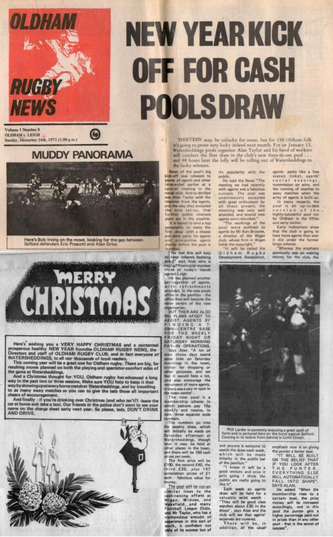 Programme cover: Oldham v Leigh, 24 December 1972