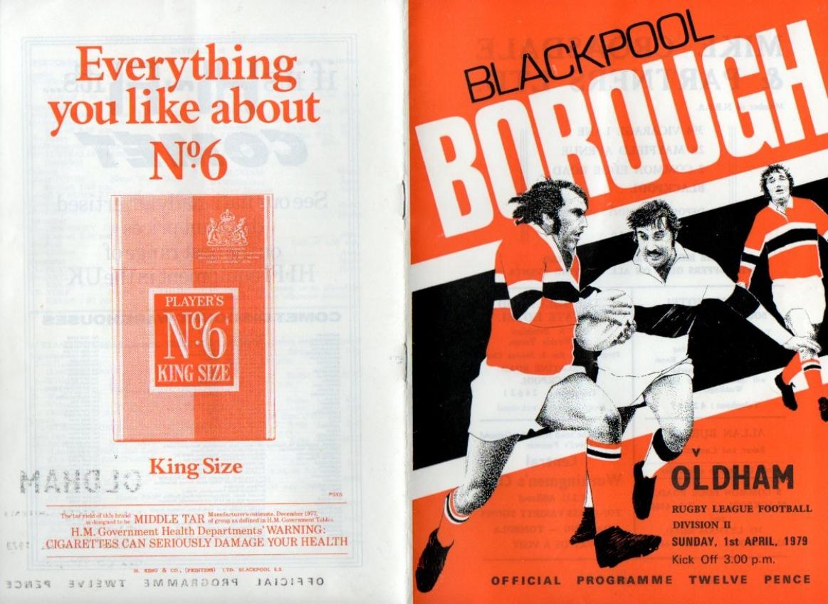Programme cover: Oldham v Blackpool Borough, 1 April 1979