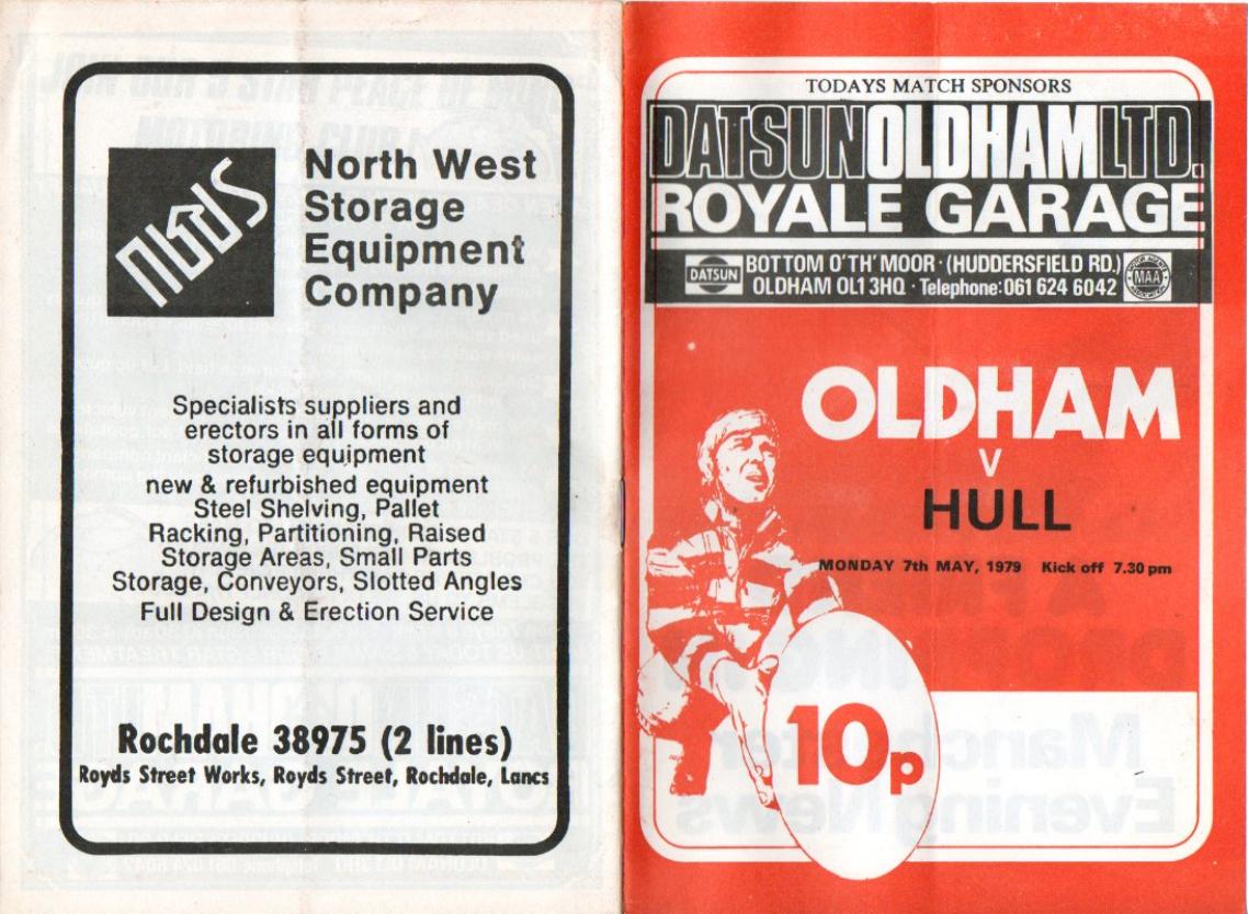 Programme cover: Oldham v Hull FC, 7 May 1979