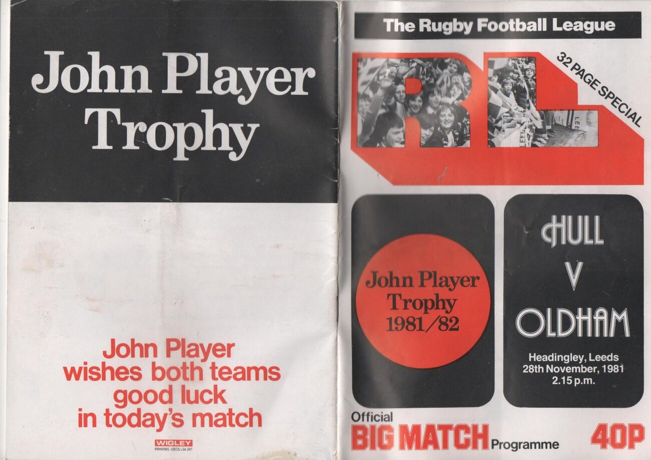 Programme cover: Oldham v Hull FC, 28 November 1981