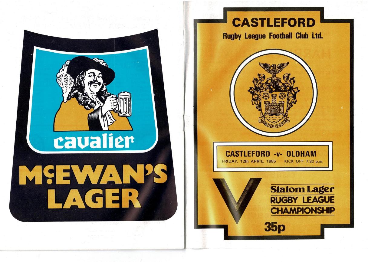 Programme cover: Oldham v Castleford, 12 April 1985