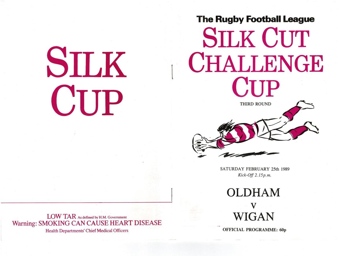 Programme cover: Oldham v Wigan, 25 February 1989