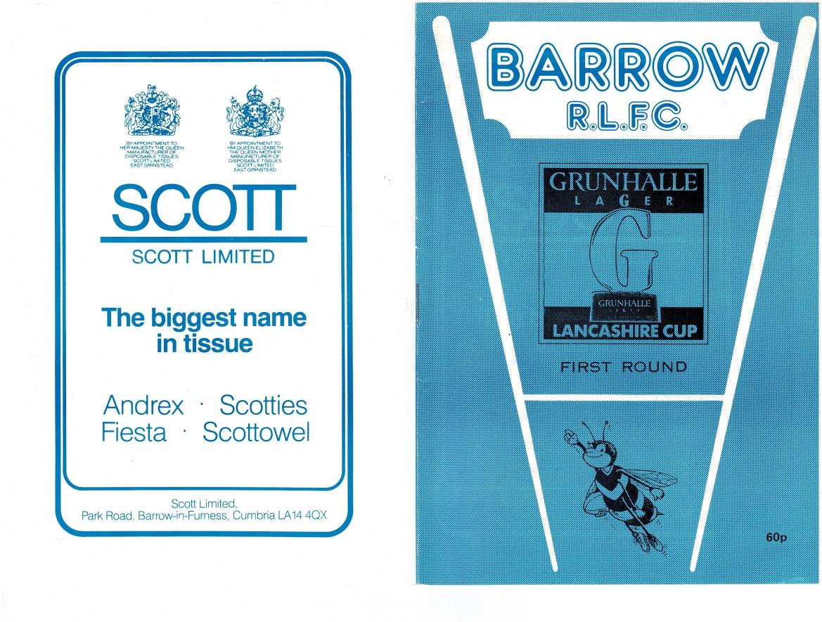 Programme cover: Oldham v Barrow, 17 September 1989