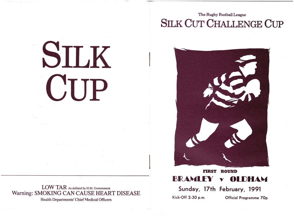 Programme cover: Oldham v Bramley, 17 February 1991